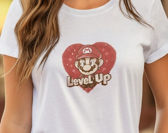 Super Mario Power-Up Heart Tee, Retro Gaming Shirt