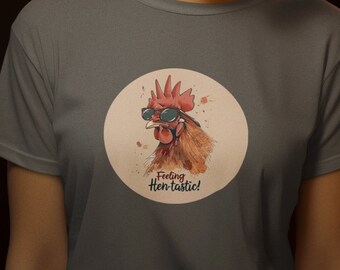 Quirky Chicken Sunglasses Tee, Hen-tastic Farm Bird Shirt