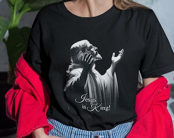 T-shirt du Roi Jésus, t-shirt graphique chrétien, chemise religieuse inspirante, haut spirituel de style vintage