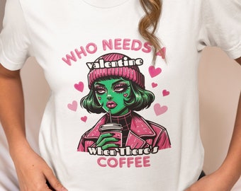 T-shirt impertinent amateur de café, t-shirt graphique anti-Valentin