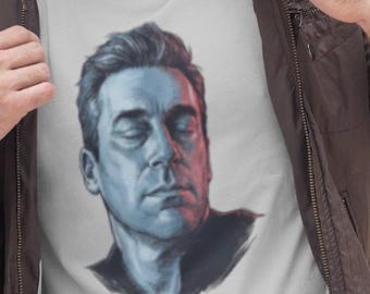 John Hamm Meme Shirt Calm Unbothered Energy Internet Reaction Meme Stoic Mood Shirt Funny Celebrity Face Tee