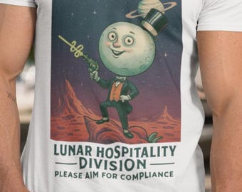 Outer Worlds Moon Guy Shirt | Retro Space Graphic Tee | Sci-Fi Adventure Unisex Gift for Him or Her