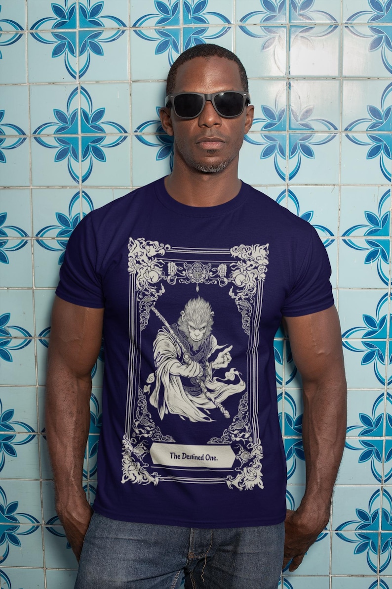 Casual Wukong Mythology Printed Round Neck Short Sleeve T Shirt main image 1