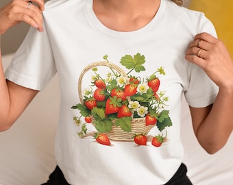 T-shirt Strawberry Harvest - T-shirt vintage pour gourmets