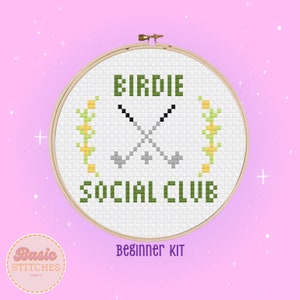 Golf Birdie Cross Stitch Kit- Learn to Cross Stitch - Great for Beginners