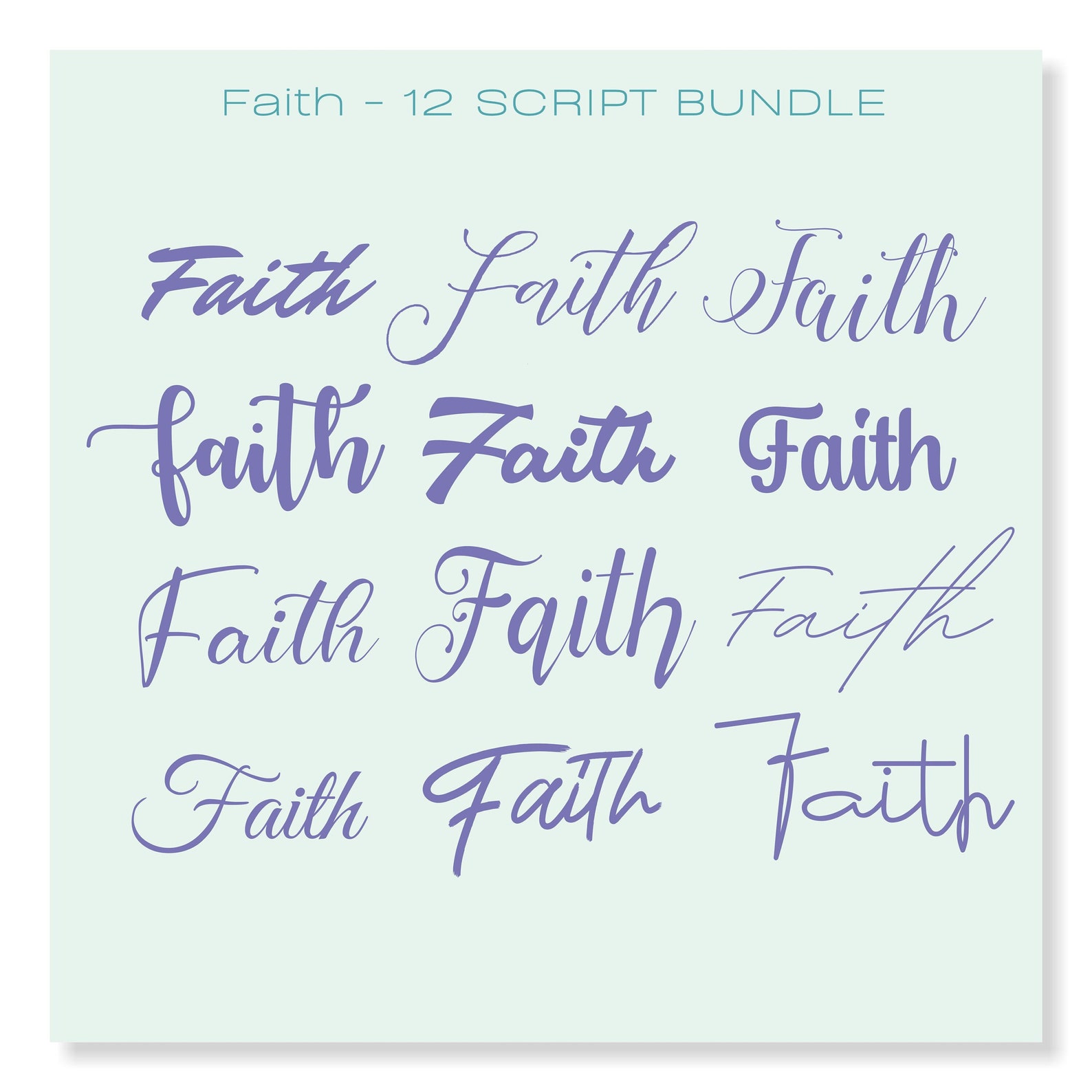 Faith Script Font Bundle – 12 Options, SVG EPS PDF - Etsy