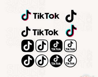 TikTok Logo, Digital files, Pdf, SVG, EPS, digital file, Sticker making, Cricut, Silhouette, DTF, Files