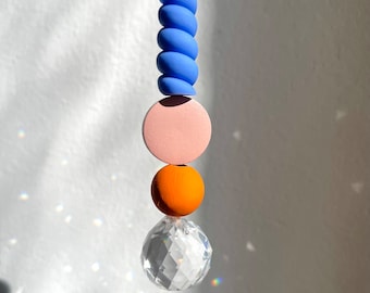 Suncatcher Orange Sun | Suncatcher | Lightcatcher | Window crystal | Prism | Beads | handmade | Unique | Decoration | Gift