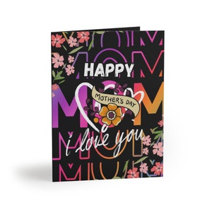 Tarjetas de felicitación del Día de la Madre Te amo mamá Regalo para sus coronas florales decoración abrazos y besos entrega especial Regalo para mamá varios tamaños de tarjetas