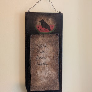 Primitive Wall Hanging | Primitive Crow Wall Art | Primitive House warming gift | Rustic Home Decor | Gifts for Her | Hand made primitive