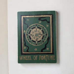 Tarotkunst aan de muur | Handgeschilderde muurkunst | Cadeau tarotliefhebber | Tarotkaart Rad van fortuin | Handgeschilderde tarot | Cadeau tarotliefhebber | Tarotdecoratie