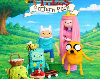 Adventure Tales Amigurumi Pattern Bundle PDF, Cartoon Crochet Dolls Set, Fantasy Characters, 6 Patterns with Photos