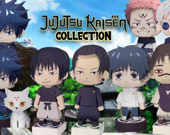 Super Pack paper toys Cursed Energy Sorcerers jjk, PDF DIY templates, PAPERCRAFT pack x7 characters