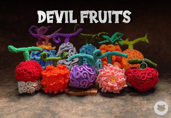 Paquete de PATRONES Amigurumi Frutas de mágicas 10 piezas - DIGITAL