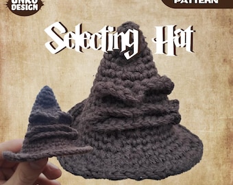 SELECTOR HAT CROCHET pattern for beginners, digital document, pdf format, Spanish and English language.