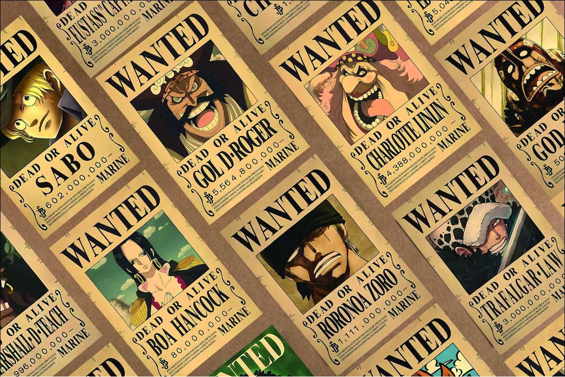 One Piece Enel Bounty Wanted Poster Canvas Poster Bedroom Decor Sports  Landscape Office Room Decor Gift Unframe-style124×36inch(60×90cm) :  : Home