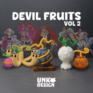 Confezione da 5 modelli di amigurumi di frutti magici - DIGITALE