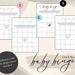 Baby Shower Games, Baby Bingo Printable, Downloadable Baby Shower Games, Baby Shower Bingo, Print At Home Baby Shower Games