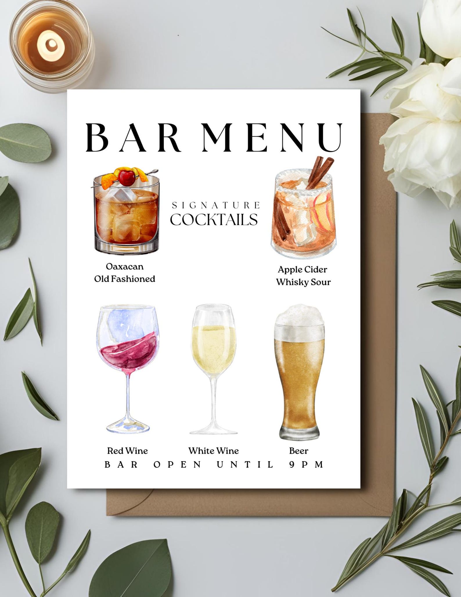 Editable Bar Menu Template | Signature Cocktail Sign | Wedding Bar Sign ...