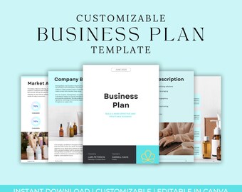 May include: A customizable business plan template for building a more effective and profitable business. The template includes sections for market analysis, company background, product description, and financial projections. The template is designed to be used with Canva.