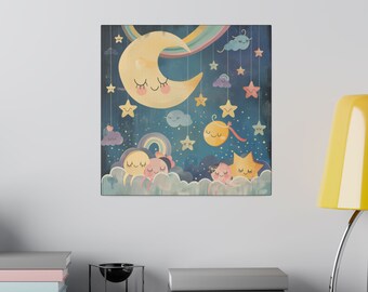 Magical Night sky Nursery Art print on demand wall art(1)