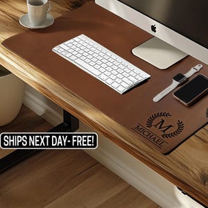 Personalized Leather Desk Mat, Custom Mouse Pad, Premium Business Gifts, Graduation Gifts, Office Gift for Coworker, Birthday Gift for Him