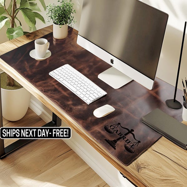 Alfombrilla de escritorio de cuero personalizada, regalo para oficinistas, regalo para compañeros de trabajo, regalos para jefes, regalos para arquitectos, regalo para emprendedores, decoración de oficina para papá