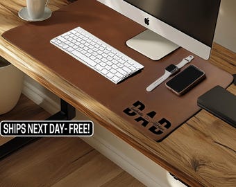 Unique Fathers Day Gift, Personalized Leather Desk Mat, Custom Mouse Pad, Office Gift for Dad, Premium Leather Desk Pad for Him, Dad Gifts