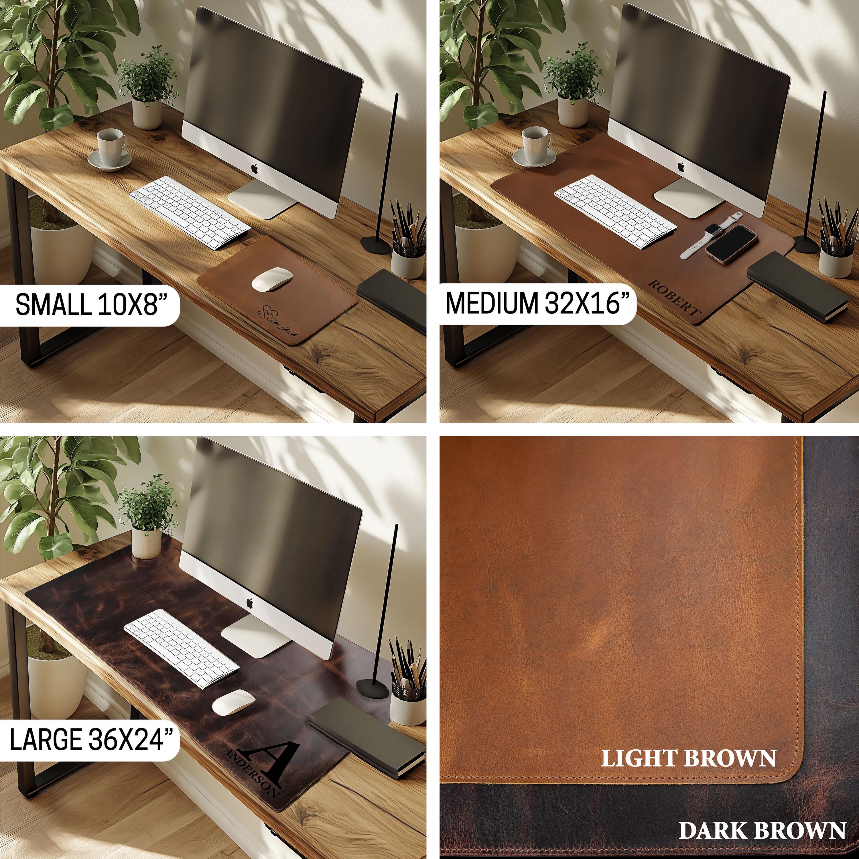 Unique Fathers Day Gift, Personalized Leather Desk Mat, Custom Mouse ...