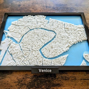 Modello del paesaggio della città di Venezia - Mappa 3D dettagliata / Perfetto souvenir italiano e arte unica della città / Souvenir di viaggio e regali / Regalo di Venezia - Italia