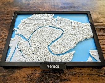 Landschapsmodel stad Venetië: gedetailleerde 3D-kaart | Perfecte Italiaanse souvenir en unieke stadskunst | Reissouvenirs en -cadeaus | Cadeau Venetië - Italië