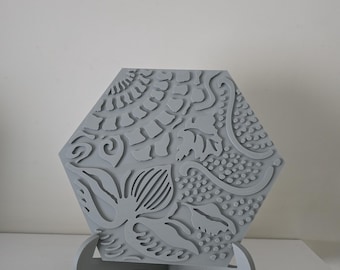 Gaudi Hexagonal Tile with Stand, Casa Batllo Wall Art Replica, Barcelona Decor, Modernist Architecture Gift, Antoni Gaudi Style Panel