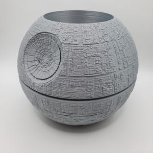 Death Star Inspired Planter Pot, Large Sci-Fi Sphere Vase for Desk Decor, Geek Gift, Indoor Outdoor Garden Container, Cool planter