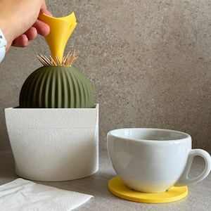 Set di sottobicchieri per feste con porta tovaglioli e stuzzicadenti – Decorazione da tavola moderna, accessori divertenti per feste, regalo unico per la padrona di casa, tema cactus