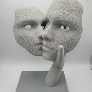 Abstract Face Sculpture - Modern Art Decor - Unique Contemporary Home Office Display - Artistic Modern Design - High-Quality Craftsmanship