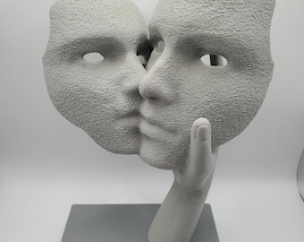 Abstract Face Sculpture - Modern Art Decor - Unique Contemporary Home Office Display - Artistic Modern Design - High-Quality Craftsmanship