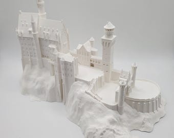 Neuschwanstein Castle, Germany, Bavaria Castle, Cinderella Castle, Paintable Castle, Castle Miniature Gift Idea, Medieval Castle Diorama