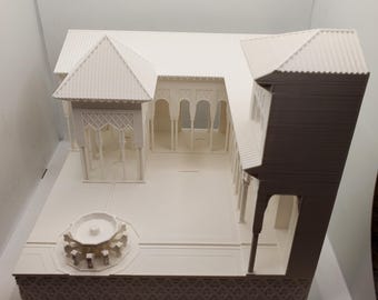 Alhambra Court of Lions Model, Intricate Architectural Replica for Home Decor and Gift, Granada, Spain, Spain travel souvenir