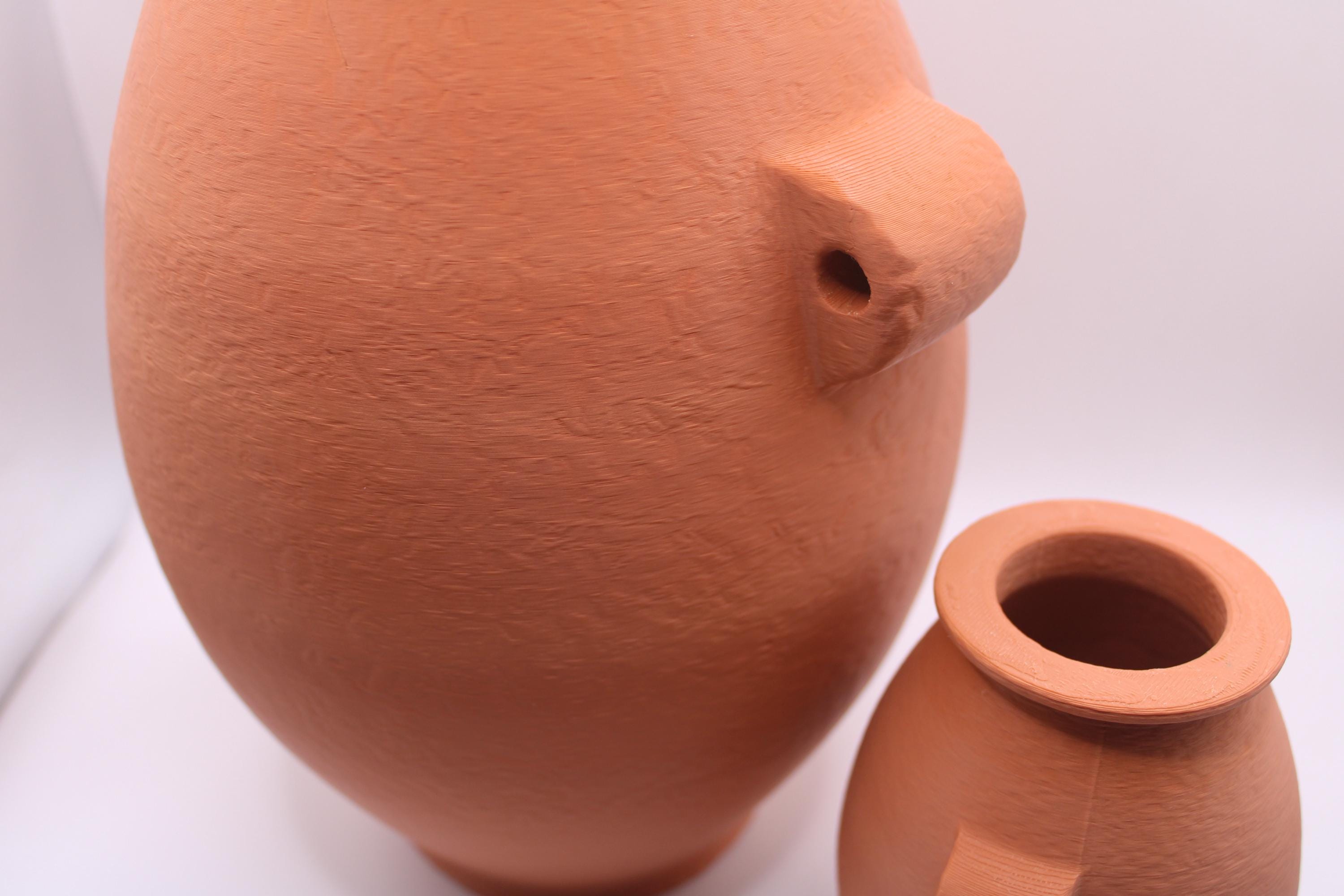 エジプト先王朝時代の花瓶、古代エジプトの陶器、テラコッタ風3D