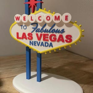 Letrero de bienvenida a Las Vegas, souvenir de Las Vegas, Nevada, decoración icónica de Las Vegas, letrero de bienvenida en miniatura, regalo de Las Vegas.