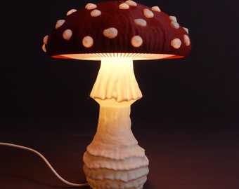 Mushroom Lamp - Handmade Fly Agaric Design, Whimsical Home Decor, Eco-Friendly LED Light, Perfect Gift for Nature Lovers