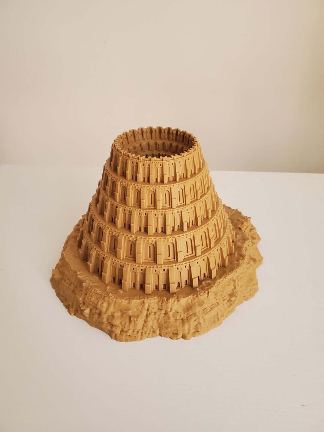 高い塔の家 No.2 石塑粘土 作品 立体sculpture 現代美術 バベルの塔、歴史的な聖書の建造物のレプリカ、詳細な建築ミニチュア