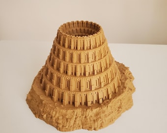 Torre de Babel, réplica de estructura bíblica histórica, miniatura arquitectónica detallada, objeto de colección del mundo antiguo, modelo de la Torre de Babel