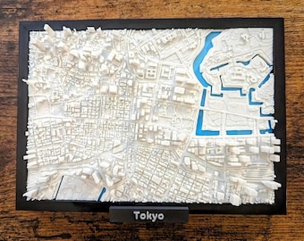 Tokyo City Map Landscape Model, 3D Printed Urban Sculpture, Detailed Tokyo Cityscape, Unique Japan Souvenir, Home Decor Gift - Tokyo Gifts