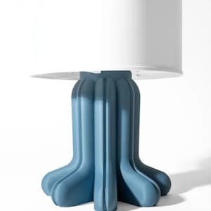 Bedside Table Desk Lamp, Night Light Decor, and Perfect Bedroom Lamp - Ideal Birthday Gifts for Her, Modern Lamp with Unique Blue Base