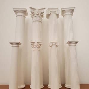 45 cm tall Greek Roman Column Set, Models of Tuscan Doric Ionic Corinthian Pillars for Decor or Education, History class model