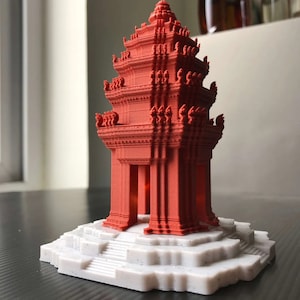 Modello del Monumento all'Indipendenza stampato in 3D - Phnom Penh Cambogia - Replica dettagliata - Souvenir culturale - Regalo di architettura asiatica