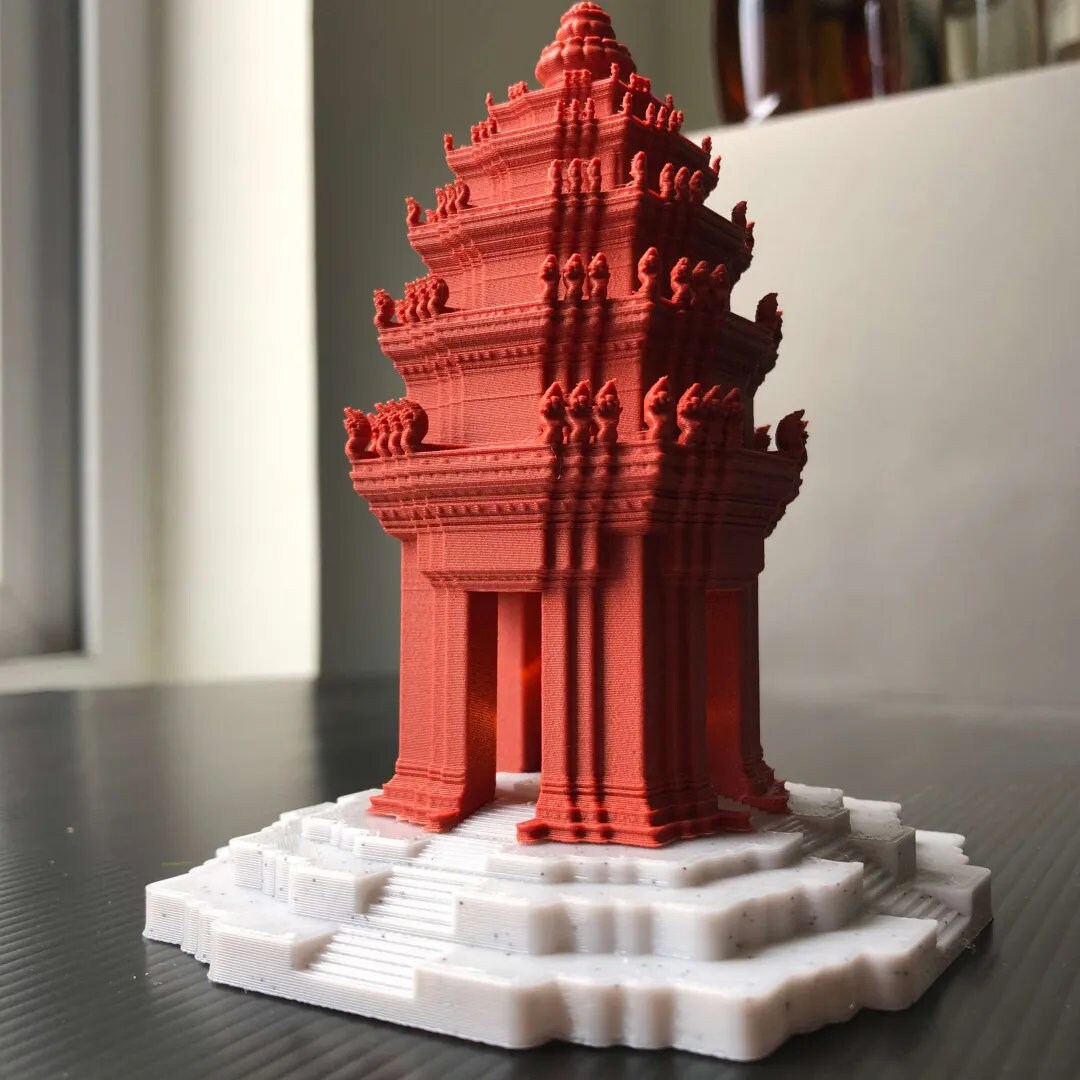 3D Printed Independence Monument Model - Phnom Penh Cambodia - Detailed Replica - Cultural Souvenir - Asian Architecture Gift