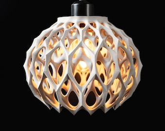 Modern Pendant Lamp Shade – Unique Geometric Hanging Light Fixture for E26/E27 LED Bulbs, Contemporary Home & Office Lighting, Invader