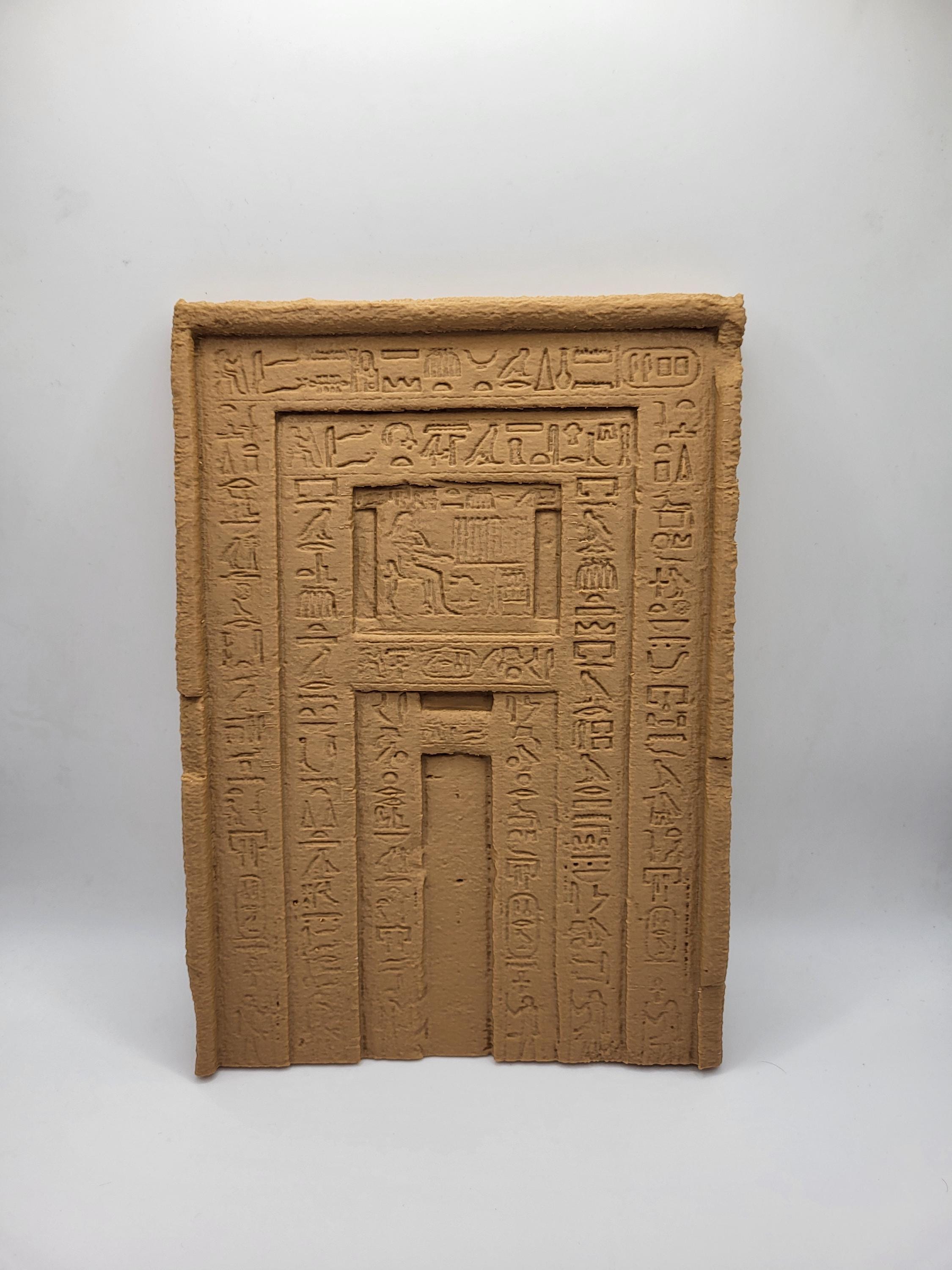 エジプトの偽扉の模型、古代エジプトの壁画、ファラオの墓のレプリカ